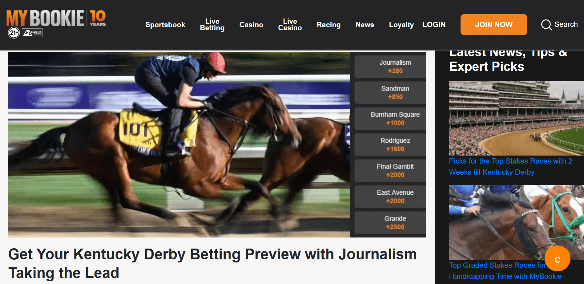 MyBookie Kentucky Derby image